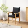 Sillón Sofá Moderno Minimalista Hogar Balcón Silla de Ocio Lujo Ligero Silla de Mahjong Sala de Conferencias Silla con Reposabrazos de Madera Maciza