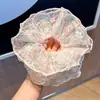 Scrunchie de Renda Super Fada, Prendedor de Cabelo Bordado de Alta Qualidade, Acessório de Cabelo Extra Grande de Chiffon