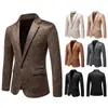 Novedad Otoño/Invierno Traje Estampado de Ante para Hombre Amazon Solapa Retro Traje de una Pieza Estilo Británico Chaqueta Ropa para Hombre