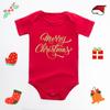 Feliz Natal Natal vermelho bebê macacão manga curta algodão macacão bebê macacão