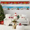 Banderín de decoración navideña transfronterizo, banderín de decoración para porche de patio navideño, banderín de borlas de dibujos animados de Papá Noel y muñeco de nieve