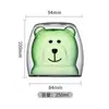 Taza de Doble Capa con Forma de Oso Engrosada del Fabricante, Taza Transparente de Vidrio de Borosilicato Alto de Colores, Taza de Doble Capa de Dibujos Animados para Café y Leche en Casa