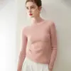 Suéter de malha de cashmere de alta qualidade para mulheres, gola semimang alta, corte justo, top de segunda pele com visual sofisticado