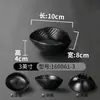 Plato de melamina tamaño A5, plato con patrón de columpio negro, plato para salsas, plato para condimentos, plato para mojar imitación porcelana comercial, plato para platos fríos, plato para platos fríos