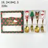 Colher de Natal Transfronteiriça Talheres Criativos Boneca Colher de Sobremesa Garfo Desenho Animado Árvore de Natal Colher Garfo Conjunto Caixa de Presente