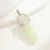 Promoção Quente da Amazon Pedra de Cristal Natural Ponta Dupla Bala Hexágono Pingente Acessórios para Colar de Vidro
