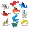 Plástico Blando PVC Dibujos Animados Infantiles Modelo de Animal Marino Caballito de Mar Cuadrado Puesto de Parque Casa de Juego Juguete Adornos Lote