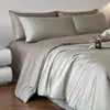 Juego de Ropa de Cama de Seda Helada de Verano de Lujo para Uso en el Hogar, Funda de Edredón de Dormitorio de Gama Alta, Juego de Sábana Plana y Sábana Ajustable