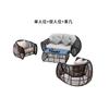 Sofá de Exterior de Rattan para Lazer Pátio Terraço Sofá de Rattan Mesa de Café Criativa Combinação de Sofá Cadeira de Rattan para Exterior Móveis