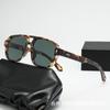 Gafas de Sol de Moda Cuadradas Nuevas Europeas y Americanas con Doble Puente para Hombre Retro Casual para Conducir Negocios Trendy