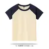 Camiseta de manga corta estilo americano Yupai personalizada, diseño impreso, para padres e hijos, estudiantes, corte holgado, moderna, raglán, personalización