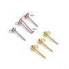 Qirui Hardware Aretes de Aro Abierto con Perlas Redondas Pasadores de Acero Inoxidable Aretes Multifuncionales Accesorios para Joyería Hecha a Mano DIY