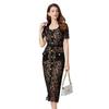 Estilo de Celebridad Falda Sexy de Cintura Cruzada Transfronteriza Industria Pesada Encaje Hueco Soluble en Agua Elegante Vestido de Cadera de Celebridad
