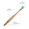 Cabeza de muñeca cepillo de dientes de bambú plano carbón de bambú afilado carbón desechable madera cerdas suaves cabeza pequeña filamento suave cabeza de cepillo pequeña