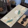 Toalha de mesa de chá estilo chinês, absorvente, de secagem rápida, toalha de mesa longa de alta qualidade, não lavável, toalha de chá Zen Tea