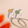 Anillo Vintage Hueco Tejido Forma de Huevo de Ámbar Jadeíta Plata de Ley S925 Yuebao Jewelry, Joyería Plateada China de Moda, Artículo Popular de Mayoreo
