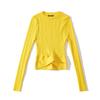 Atacado transfronteiriço estilo europeu e americano moda primavera 2025 suéter pulôver de gola redonda curta com textura tridimensional feminino Z222758