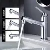Torneira de Lavatório Torneira de Lavatório Multifuncional Transfronteiriça Cozinha e Banheiro Torneira de Água Fria e Quente Banheiro Extensível Montada na Bancada