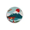 Aliexpress Broche de Paisaje Estilo Japonés de Dibujos Animados Creativo y Personalizado Insignia de Accesorio Metálico Redondo Simple Transfronterizo Venta al por Mayor