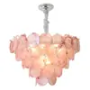 Candelabro de hierro con vidrieras vintage estilo francés, ambiente retro para sala de estar, lámpara de techo soñadora y femenina para dormitorio