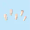 Venta Caliente de Comercio Exterior Uñas Artísticas con Pedrería Degradado Nude, Puntas de Uñas Portátiles Estilo Hada Suave, 24 Pegatinas para Uñas