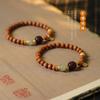 Perfume Ambulante Log Sândalo Contas de Buda Pulseira de Madeira Feminina Retrô Literária Brincadeira Sândalo Vermelho Seis Caracteres Palavras Verdadeiras Corrente de Contas de Transferência