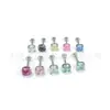 Pendientes de aleación de titanio F136 con forma de trébol de cuatro hojas y circonita, tachuelas para el cartílago de la oreja con trébol de la suerte degradado, joyería para piercing con rosca interna de titanio G23