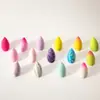 Algodón de maquillaje flocado tipo gota de agua sin látex mini huevo de maquillaje huevo de belleza mini corte oblicuo traje de esponja para polvos tipo calabaza