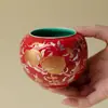 Accesorios Rojos Dorados y Plateados Chinos de Melocotón Redondos para Ceremonia del Té Tanque de Agua para Infusión en Seco en Estilo Lujo Ligero Chino Nuevo