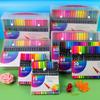 Caneta aquarela de ponta dupla com caixa de pvc com borda cruzada, pintura infantil à base de água, caneta de gancho com ponta macia, caneta de pintura de animação de 120 cores