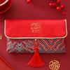 Sobres Rojos de Brocado Estilo Nuevo con Bordado, Carácter de Bendición de Año Nuevo, Sobres Rojos Universales de Tamaño Grande para Decenas de Miles de Yuanes, Venta al por Mayor