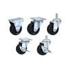 Ruedas de goma ligera multi-especificación direccionales tono claro universales tornillo plano muebles ruedas industriales con freno