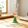 Taza de té de vidrio resistente al calor con estampado de flores, jarra para té frío con estampado de flores, tetera, juego de té Kung Fu, cuenco con tapa, taza de la justicia, taza de té verde