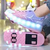 Zapatos de Patín para Niños, Zapatos de Patín para Niños, Zapatos de Patín de Doble Rueda Hechos en Fábrica, Zapatos de Patín para Estudiantes con Luces, Zapatos con Ruedas