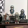 Figura de calavera de Halloween transfronteriza, adornos de resina, festival de fantasmas alienígenas, dibujos animados, fiesta, decoración de escritorio y jardín.