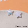 Pendientes de resina con forma de media pastilla y forma de cabeza de conejo, gato, estrella de cinco puntas, arco, color fantasma, transparente