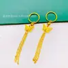 Live Supply Brincos de Borboleta Banhados a Ouro para Casamento Feminino Moda Estilo Étnico Brincos de Borboleta com Franja Retrô Atacado
