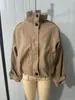 Aliexpress Transfronterizo Venta al por mayor Popular Otoño 2025 Nuevo Estilo Europeo y Americano Chaqueta Corta de Lana Suelta y Versátil con Cuello Alto