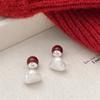Brincos de Tachinha em Forma de Coração Vermelho para Mulheres, Novos Brincos Elegantes para o Ano Novo Chinês, Luxo Leve, Sofisticados, Versáteis, Brincos de Nicho