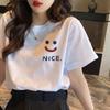 Algodón Verano Nueva Camiseta de Manga Corta para Mujer Coreana Holgada Moderna Marca Ins Explosiva Casual Talla Grande Adelgazante Top