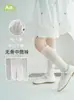Calcetines Blancos de Malla con Lazo para Niñas Primavera y Verano Delgados Sin Costuras Hasta la Pantorrilla Estilo Princesa Calcetines Largos para Niñas Venta al por Mayor