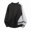 Suéter de Punto para Hombre 2026 Nuevo Otoño Marca de Tendencia Retro Japonés Color Sólido Texturizado Peso Pesado Cuello Redondo