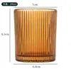 Suporte de Vela Embossado Atacado Recipiente de Vidro 200ml Cor Âmbar Copo de Aroma Frasco Difusor DIY Ornamento Decorativo