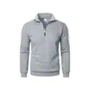 Sudadera casual de media cremallera con cuello alto, transfronteriza, moderna, simple, holgada, talla grande, sudadera de forro polar para hombre de Amazon