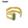 WT-B656 Pulsera de Latón con Sentido de Diseño Hueco Piedra Original Perla Destello Piedra Tianhe Joyería Ajustable