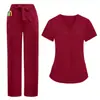 Dropshipping Transfronterizo de Uniformes de Trabajo para Doctores y Enfermeras, Batas Quirúrgicas para Mujer, Pantalones Rectos para Quirófano, Conjuntos de Color Sólido