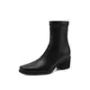 Bloom Silencioso~Botas Adelgazantes de Tacón Grueso para Viajes Diarios 2026 Otoño/Invierno Tacón Grueso Tacón Medio Punta Cuadrada Botines Elásticos Versátiles para Mujer