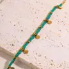 Pulseras Redondas y de Acero Inoxidable Europeas y Americanas, Pulseras Multicapa Impermeables con Cuentas de Piedra Natural, Joyería de Alta Gama para Mujer de 18K