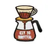 Parches bordados originales de la serie de café peculiar, parches de infusión con temática de café para ropa y bolsos, parches termoadhesivos para manualidades