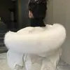 Gola de Pelo Sintético para Parka de Penas Chapéu Hanfu, Gola Falsa Universal para Casaco Feminino